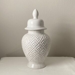White Ceramic Decorative Jar